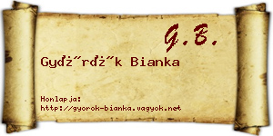 Györök Bianka névjegykártya